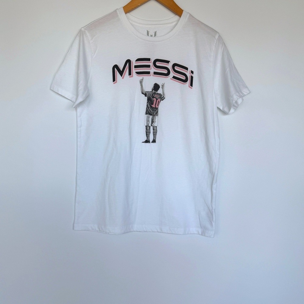 Messi Collection Graphic T-Shirt Youth XXL White Inter Miami Soccer GOAT Tee